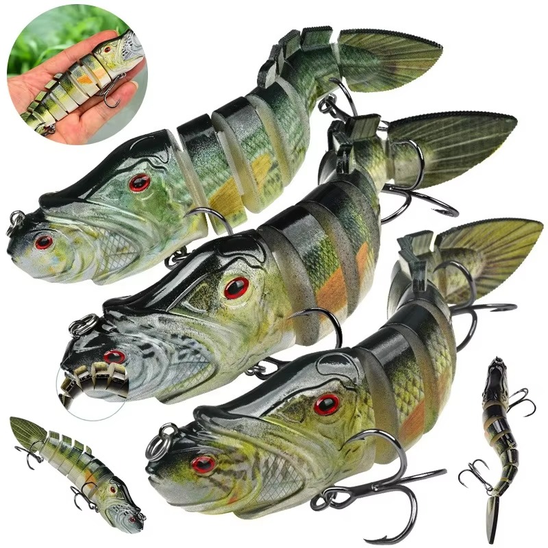 Fishing Lure Popper - 8-составная реалистичная приманка, 8-сегментная мягкая пластиковая